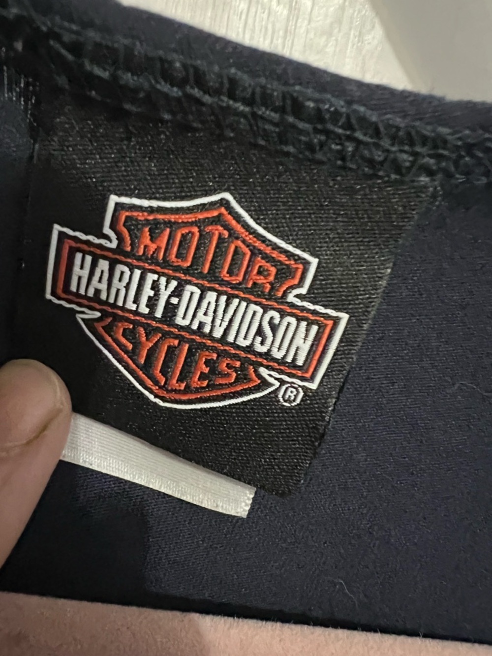 Harley-Davidson Navy Tank with Gold Logo / Crystals / Rhinestones, Size Large - Picture 2 of 7